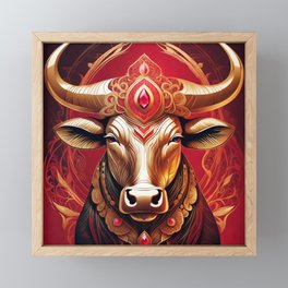 Gold and Ruby Bull No.1 Framed Mini Art Print