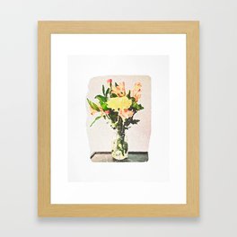 Yellow Cut Flowers in a Vase Framed Art Print