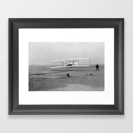Wright Brothers First flight Kitty Hawk North Carolina December 17 1903 Framed Art Print