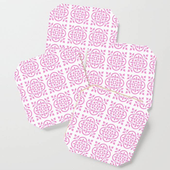 Art Deco Style Repeat Pattern Girly Pink Coaster