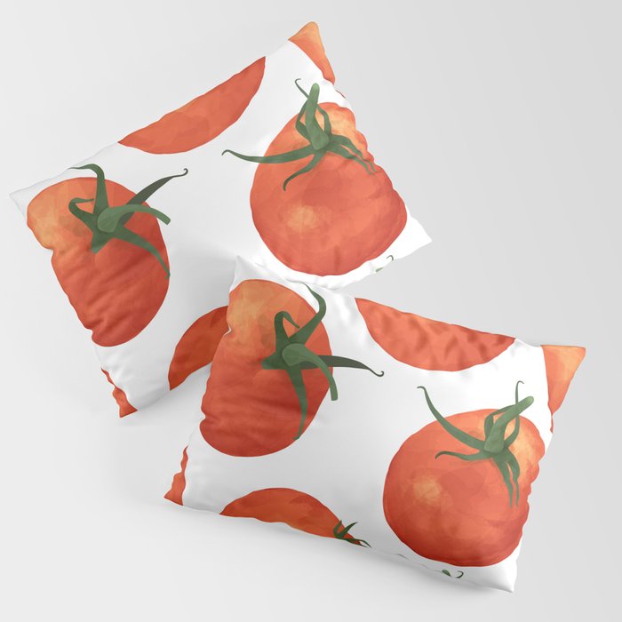 Red tomato watercolor seamless pattern Pillow Sham