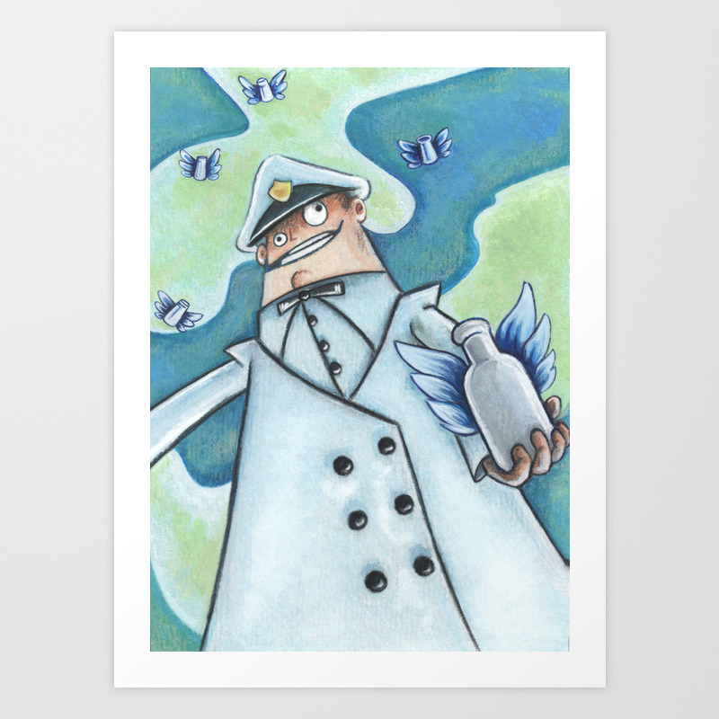 The Milkman Boyd Cooper With Angel Milk Bottles Psychonauts Art Print By Gestureoflove Society6