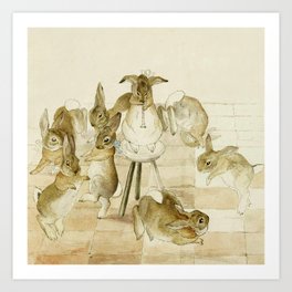 The Rabbits Christmas Party by Beatrix Potter Art Print