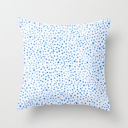 Painted Smudge Dots Organic Pattern in Blue Tones Throw Pillow