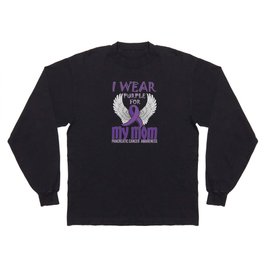 Wear Purple For Mom Pancreatic Cancer Awareness Long Sleeve T-shirt
