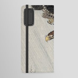 Eagle Flying in Snow Ohara Koson Android Wallet Case