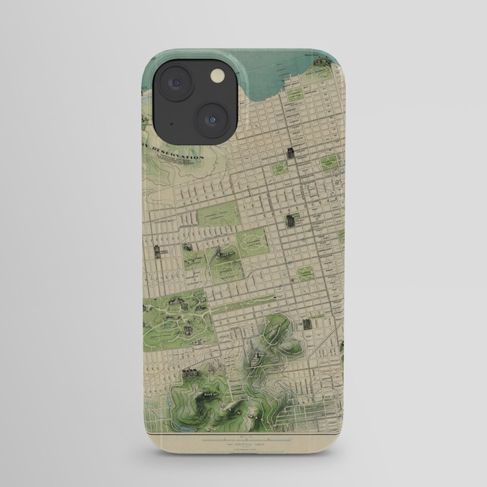San Francisco Business Map 1904-Vintage Pictorial Map iPhone Case