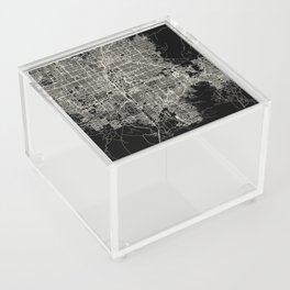 USA, PARADISE CITY - Black and White Map Acrylic Box