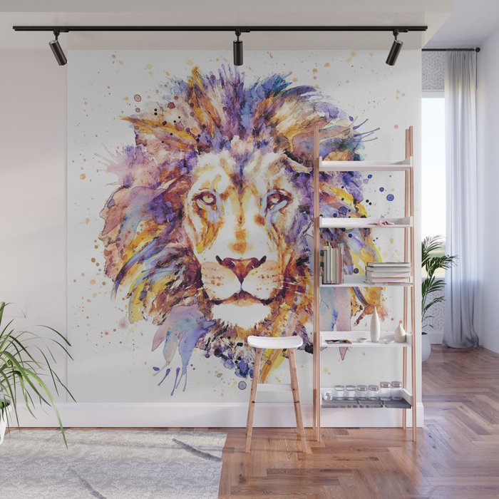 Lion Head Wall Mural by marianvoicu | Society6