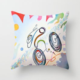 Bicycle, Cycling "1km" Throw Pillow