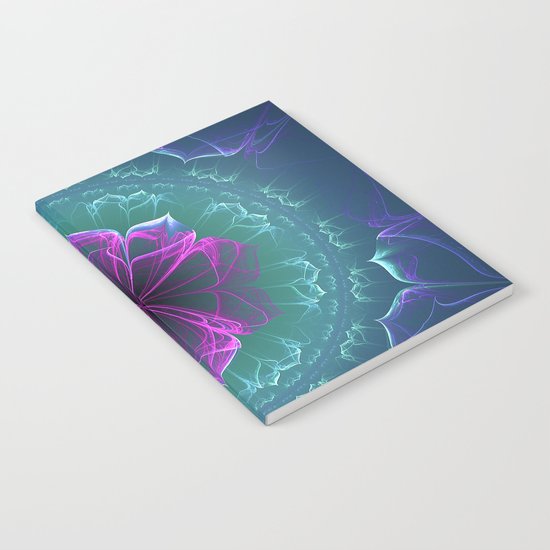 Ornate Blossom in Fuchsia Notebook