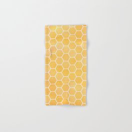 Yellow Honeycomb Pattern Hand & Bath Towel
