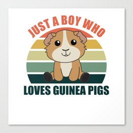 Just A Boy who Guinea Pig Loves Sweet Animal Canvas Print