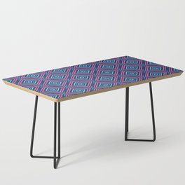 Blue and Purple Square Pattern Coffee Table