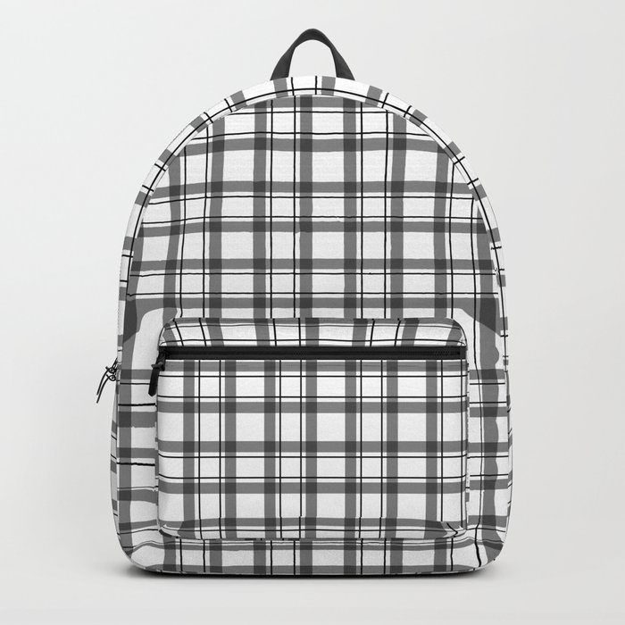 black checkered backpack