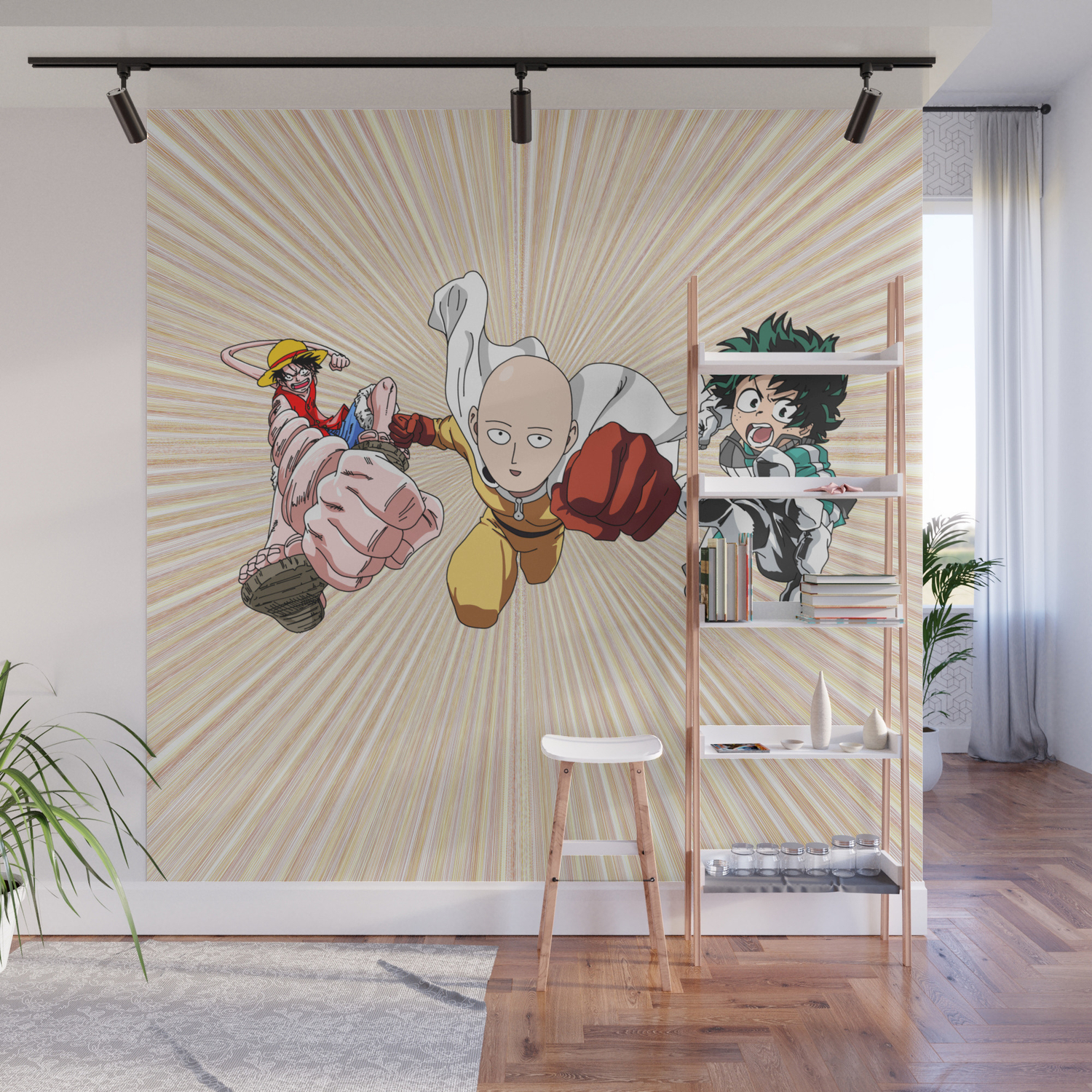 Team Punch Anime And Manga Rubber Saitama Deku Wall Mural By