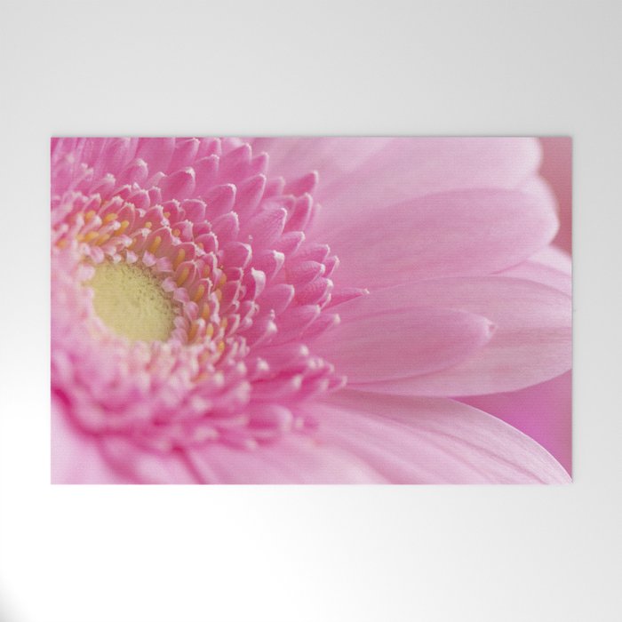 Bright pink gerbera - floral romantic nature photography Welcome Mat