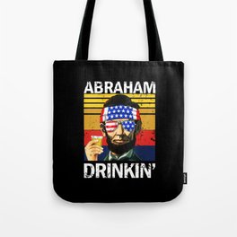 4th Of July Drinking Party Abe Lincoln Retro Tote Bag