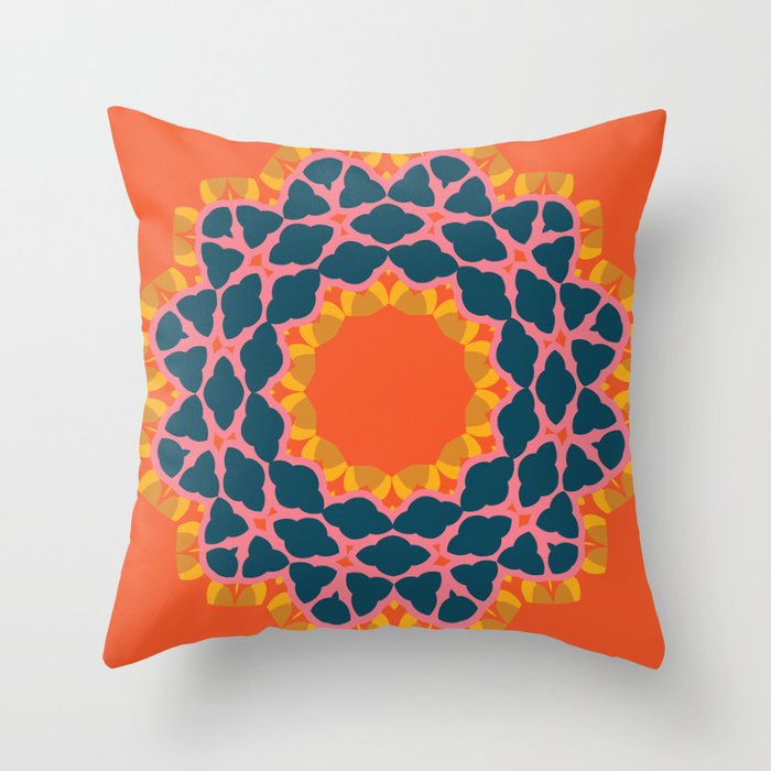 Abstract Geometric Floral Artwork 01 Color 02 Throw Pillow