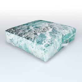 Sea foam teal marble Outdoor Floor Cushion