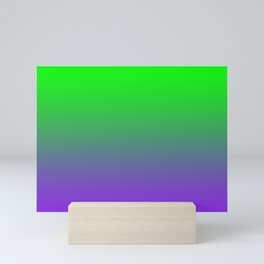 UFO Green Proton Purple Ombre Gradient Neon Ultra Violet Green Pattern Shiny Soft Texture Mini Art Print