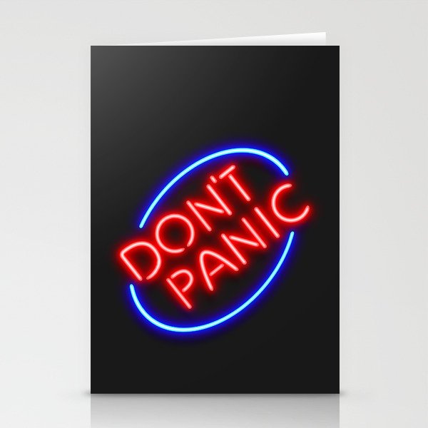 Hitchhiker's Guide - "Don't Panic" Neon Sign Stationery Cards