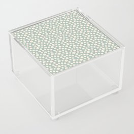 small silhouette flowers cream on aqua  Acrylic Box