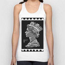 Queen Elizabeth Stamp Black and White Tank Top