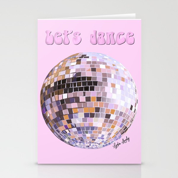 Let's dance orange- pink background Stationery Cards