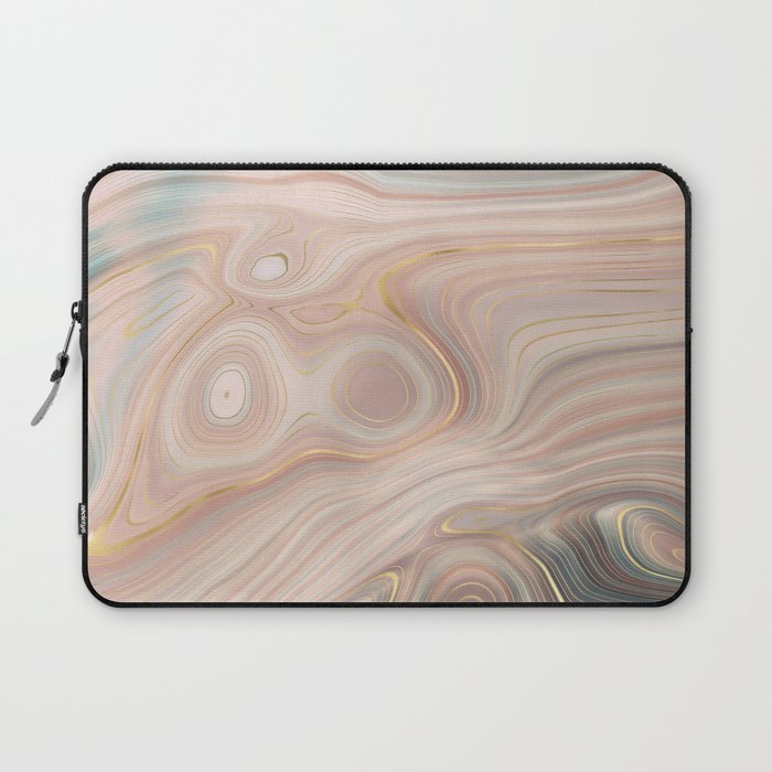 Gold Abstract Agate 19 Laptop Sleeve