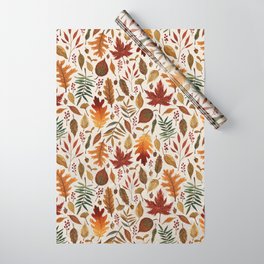 Watercolor Fall Leaves Wrapping Paper
