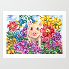 Penelope Pig Art Print