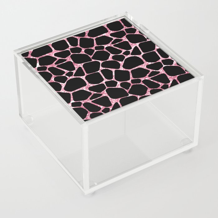 Black Pink Giraffe Skin Print Acrylic Box
