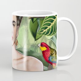 Frida con Amigos Coffee Mug | Painting, Floral, Woman, Ethno, Fridakahlo, Tropical, Collage, Wallart, Jungle, Bohostyle 