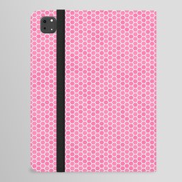 Large Bright Pink Honeycomb Bee Hive Geometric Hexagonal Design iPad Folio Case