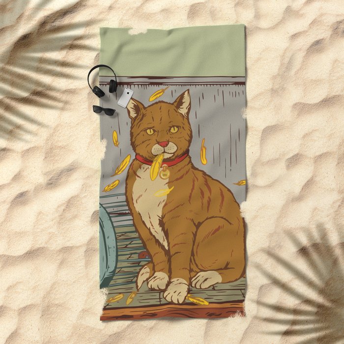 The Cat That Ate The Canary Beach Towel By Thomcat23 Society6