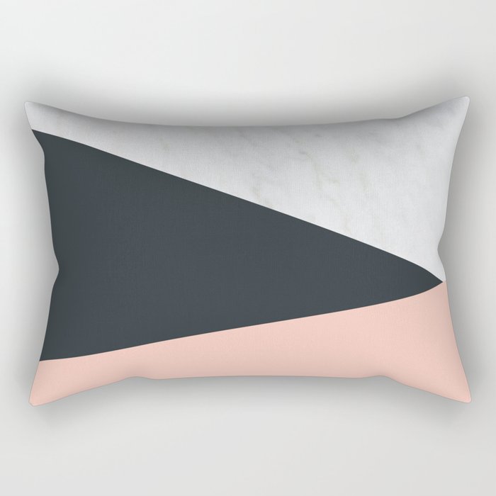 Marble, dark navy Rectangular Pillow