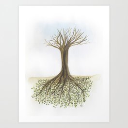 Upside Down Tree Art Print