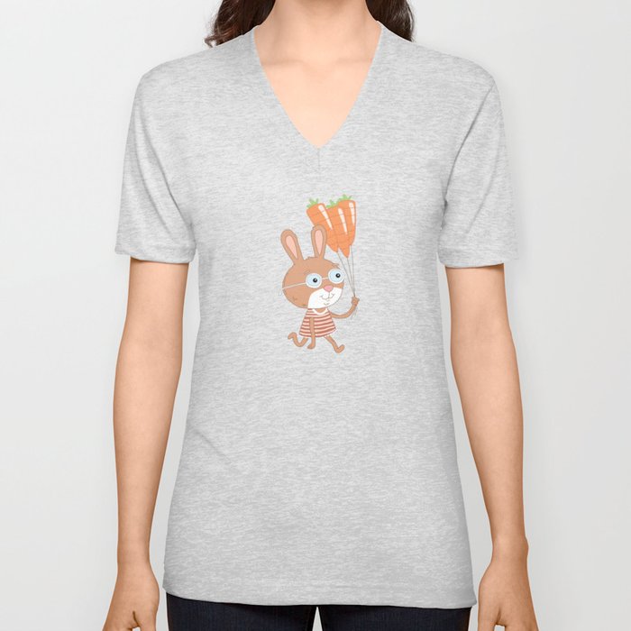 Happy Bunny V Neck T Shirt