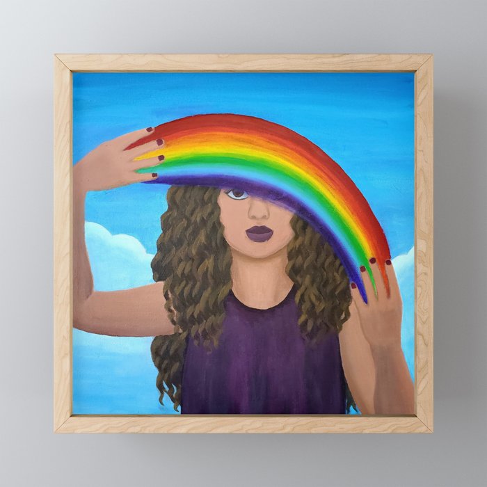 ASL Rainbow Framed Mini Art Print
