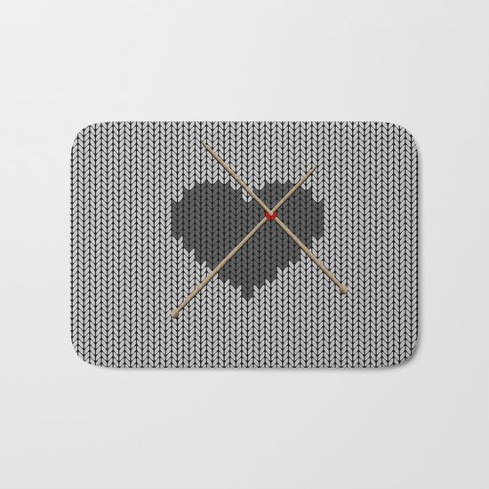 Original Knitted Heart Design Bath Mat