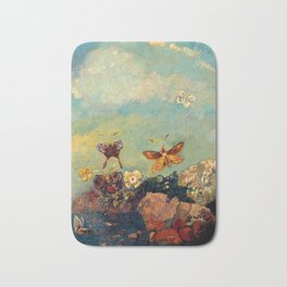 Odilon Redon "Butterflies" Bath Mat | Odilon, Butterfly, French, Butterflies, Frenchart, Odilonredon, Redon, Symbolism, Sky, Painting 