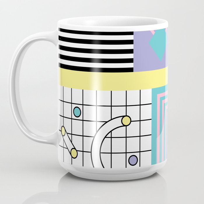 Vicky - 80s, 90s, bright neon, shapes, design, pattern, trendy, hipster,  memphis design Coffee Mug by CharlotteWinter