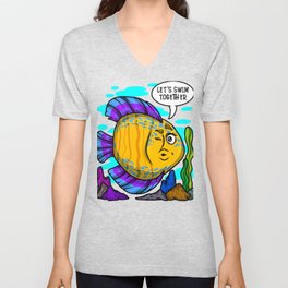 Aquarium Gift Aquarist Fish Keeping Lover V Neck T Shirt