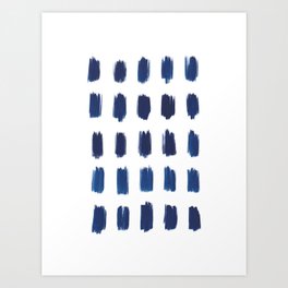 Indigo Abstract Brush Strokes | No. 6 Art Print