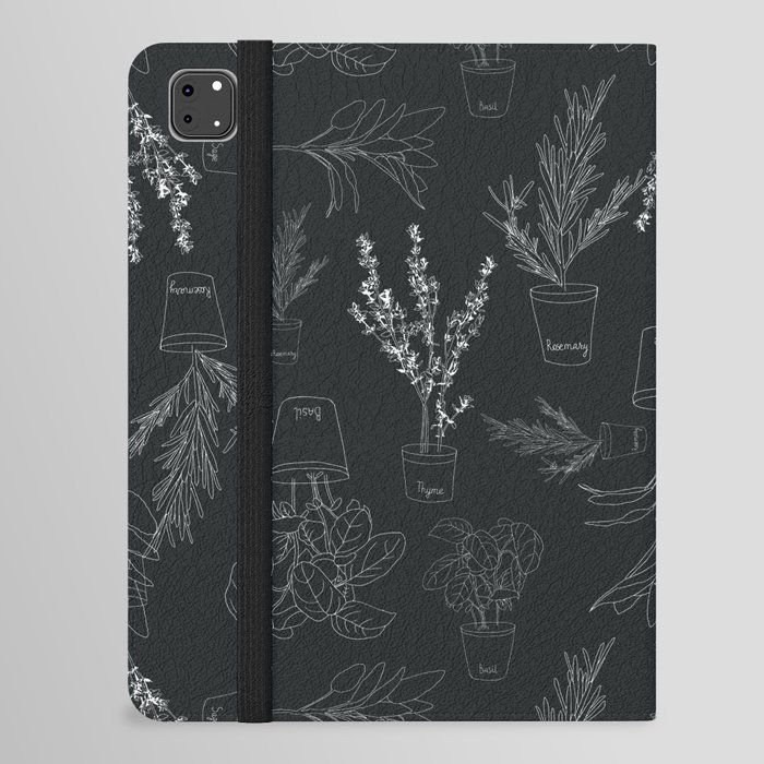 Plants pattern with leafs in pastel color line art. iPad Folio Case