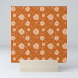 Ochre Floral Pattern - Watercolour Mini Art Print