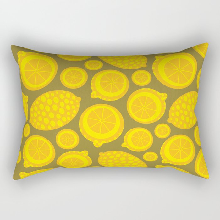 LEMON TART Tossed Citrus Fruit Rectangular Pillow