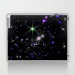 Galaxies of the Universe indigo blue green Laptop Skin