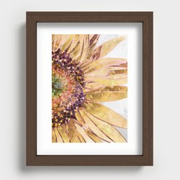 Golden Metallic Sunflower Recessed Framed Print